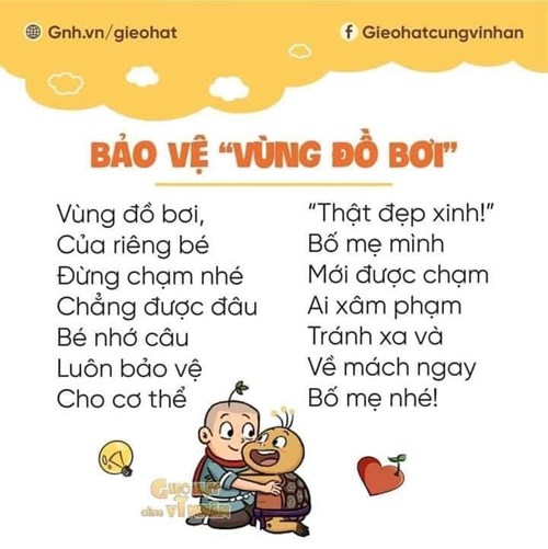 Dạy trẻ cách tự bảo vệ,giúp mình và giúp người thông qua bài thơ